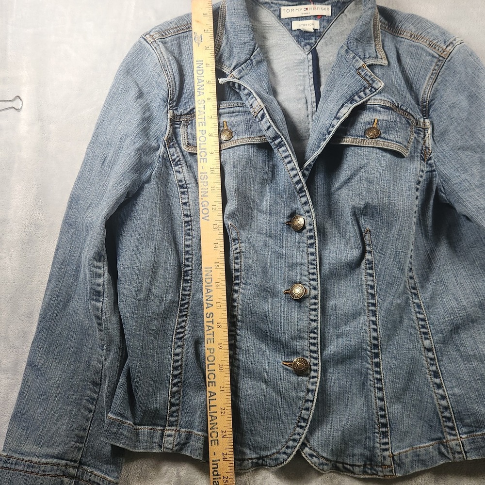 TOMMY HILFIGER Woman Womens Denim Jacket Blue Size 1X Button-Up Pockets‎ VTG - Picture 4 of 4